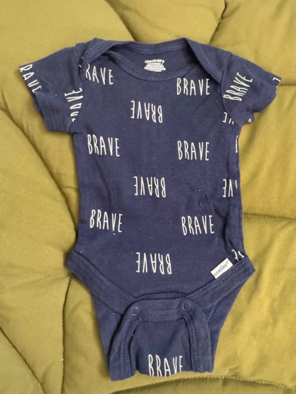 Gerber Navy 'Brave' Baby One-Piece